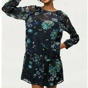LOFT Winter Garden Flounce Dress